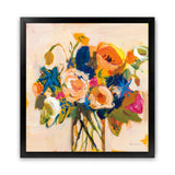 Shop Boho Blooms (Square) Art Print-Florals, Orange, Square, View All, WA, Yellow-framed painted poster wall decor artwork