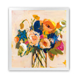 Shop Boho Blooms (Square) Art Print-Florals, Orange, Square, View All, WA, Yellow-framed painted poster wall decor artwork