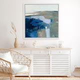 Shop Above the Waves (Square) Canvas Art Print-Abstract, Blue, Square, View All, WA-framed wall decor artwork