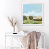 Shop Early Spring (Square) Art Print-Abstract, Blue, Green, Square, View All, WA-framed painted poster wall decor artwork