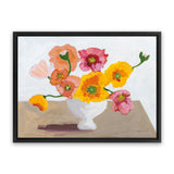 Shop Sorbet Poppies I Canvas Art Print-Florals, Horizontal, Rectangle, View All, WA, Yellow-framed wall decor artwork
