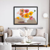 Shop Sorbet Poppies I Canvas Art Print-Florals, Horizontal, Rectangle, View All, WA, Yellow-framed wall decor artwork