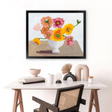 Shop Sorbet Poppies I Art Print-Florals, Horizontal, Rectangle, View All, WA, Yellow-framed painted poster wall decor artwork