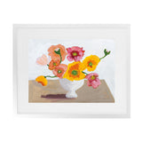 Shop Sorbet Poppies I Art Print-Florals, Horizontal, Rectangle, View All, WA, Yellow-framed painted poster wall decor artwork