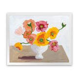 Shop Sorbet Poppies I Art Print-Florals, Horizontal, Rectangle, View All, WA, Yellow-framed painted poster wall decor artwork