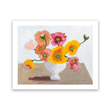 Shop Sorbet Poppies I Art Print-Florals, Horizontal, Rectangle, View All, WA, Yellow-framed painted poster wall decor artwork