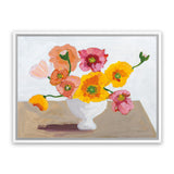 Shop Sorbet Poppies I Canvas Art Print-Florals, Horizontal, Rectangle, View All, WA, Yellow-framed wall decor artwork