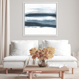 Shop Waterway Minimalism I (Square) Canvas Art Print-Abstract, Blue, Square, View All, WA-framed wall decor artwork