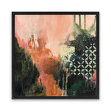 Shop Abstract Layers I Sunrise (Square) Canvas Art Print-Abstract, Green, Orange, Square, View All, WA-framed wall decor artwork