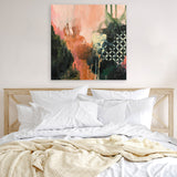 Shop Abstract Layers I Sunrise (Square) Canvas Art Print-Abstract, Green, Orange, Square, View All, WA-framed wall decor artwork