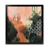 Shop Abstract Layers I Sunrise (Square) Art Print-Abstract, Green, Orange, Square, View All, WA-framed painted poster wall decor artwork