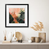 Shop Abstract Layers I Sunrise (Square) Art Print-Abstract, Green, Orange, Square, View All, WA-framed painted poster wall decor artwork