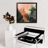 Shop Abstract Layers I Sunrise (Square) Art Print-Abstract, Green, Orange, Square, View All, WA-framed painted poster wall decor artwork