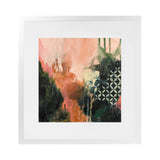 Shop Abstract Layers I Sunrise (Square) Art Print-Abstract, Green, Orange, Square, View All, WA-framed painted poster wall decor artwork