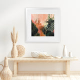 Shop Abstract Layers I Sunrise (Square) Art Print-Abstract, Green, Orange, Square, View All, WA-framed painted poster wall decor artwork