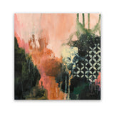 Shop Abstract Layers I Sunrise (Square) Art Print-Abstract, Green, Orange, Square, View All, WA-framed painted poster wall decor artwork