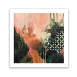 Shop Abstract Layers I Sunrise (Square) Art Print-Abstract, Green, Orange, Square, View All, WA-framed painted poster wall decor artwork