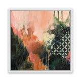 Shop Abstract Layers I Sunrise (Square) Canvas Art Print-Abstract, Green, Orange, Square, View All, WA-framed wall decor artwork