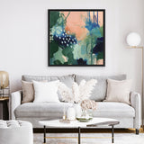 Shop Abstract Layers III Sunrise (Square) Canvas Art Print-Abstract, Green, Square, View All, WA-framed wall decor artwork