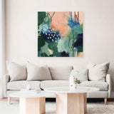 Shop Abstract Layers III Sunrise (Square) Canvas Art Print-Abstract, Green, Square, View All, WA-framed wall decor artwork