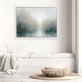 Shop Still Morning Canvas Art Print-Abstract, Green, Horizontal, Rectangle, View All, WA-framed wall decor artwork