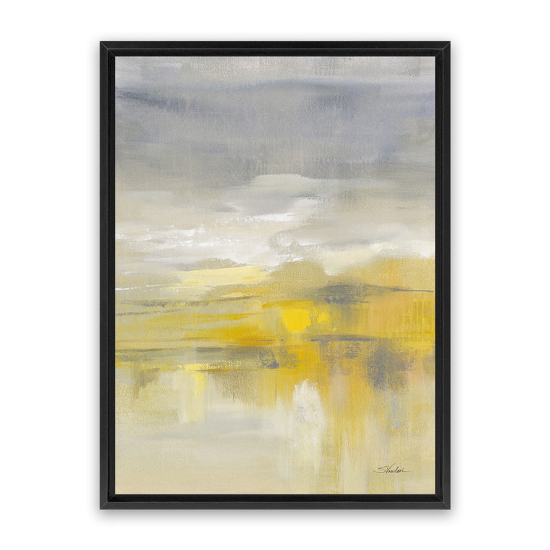 Shop Light After the Rain I Canvas Art Print-Abstract, Grey, Portrait, Rectangle, View All, WA, Yellow-framed wall decor artwork