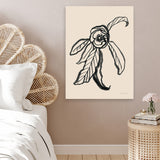 Shop Ink Sketch Flower Canvas Art Print-Black, Botanicals, Portrait, Rectangle, View All, WA-framed wall decor artwork