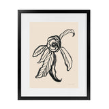 Shop Ink Sketch Flower Art Print-Black, Botanicals, Portrait, Rectangle, View All, WA-framed painted poster wall decor artwork