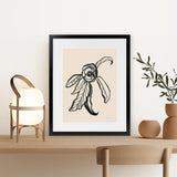 Shop Ink Sketch Flower Art Print-Black, Botanicals, Portrait, Rectangle, View All, WA-framed painted poster wall decor artwork