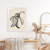 Shop Ink Sketch Flower Art Print-Black, Botanicals, Portrait, Rectangle, View All, WA-framed painted poster wall decor artwork