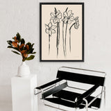 Shop Ink Sketch Daffodils Canvas Art Print-Black, Botanicals, Portrait, Rectangle, View All, WA-framed wall decor artwork