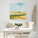 Shop Spring Green (Square) Canvas Art Print-Abstract, Green, Square, View All, WA, Yellow-framed wall decor artwork