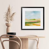 Shop Spring Green (Square) Art Print-Abstract, Green, Square, View All, WA, Yellow-framed painted poster wall decor artwork