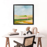 Shop Spring Green (Square) Art Print-Abstract, Green, Square, View All, WA, Yellow-framed painted poster wall decor artwork