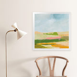 Shop Spring Green (Square) Art Print-Abstract, Green, Square, View All, WA, Yellow-framed painted poster wall decor artwork