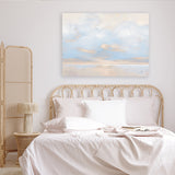 Shop Glint on the Horizon Blue Canvas Art Print-Abstract, Horizontal, Neutrals, Rectangle, View All, WA-framed wall decor artwork