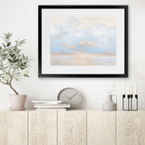 Shop Glint on the Horizon Blue Art Print-Abstract, Horizontal, Neutrals, Rectangle, View All, WA-framed painted poster wall decor artwork
