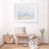 Shop Glint on the Horizon Blue Art Print-Abstract, Horizontal, Neutrals, Rectangle, View All, WA-framed painted poster wall decor artwork