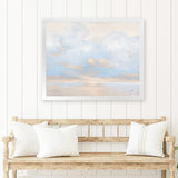 Shop Glint on the Horizon Blue Art Print-Abstract, Horizontal, Neutrals, Rectangle, View All, WA-framed painted poster wall decor artwork