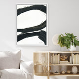 Shop Inky I Canvas Art Print-Abstract, Black, Portrait, Rectangle, View All, WA, White-framed wall decor artwork