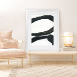 Shop Inky I Art Print-Abstract, Black, Portrait, Rectangle, View All, WA, White-framed painted poster wall decor artwork