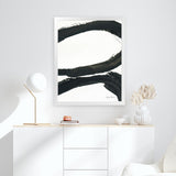 Shop Inky I Art Print-Abstract, Black, Portrait, Rectangle, View All, WA, White-framed painted poster wall decor artwork