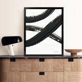 Shop Inky VI Art Print-Abstract, Black, Portrait, Rectangle, View All, WA, White-framed painted poster wall decor artwork