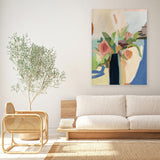 Shop Black Vase Canvas Art Print-Blue, Botanicals, Portrait, Rectangle, View All, WA-framed wall decor artwork