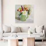 Shop Spring In A Green Pitcher (Square) Canvas Art Print-Florals, Green, Square, View All, WA-framed wall decor artwork