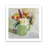Shop Spring In A Green Pitcher (Square) Art Print-Florals, Green, Square, View All, WA-framed painted poster wall decor artwork