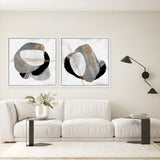 Shop Through Dimensions II (Square) Canvas Art Print-Abstract, Grey, PC, Square, View All-framed wall decor artwork