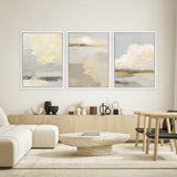 Shop Where Land Meets Sky Canvas Art Print-Abstract, Portrait, Rectangle, View All, WA, Yellow-framed wall decor artwork