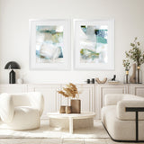 Shop White Blues II Art Print-Abstract, Blue, PC, Portrait, Rectangle, View All-framed painted poster wall decor artwork