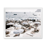 Shop A Day At Fontelina I Photo Art Print-Amalfi Coast Italy, Blue, Coastal, Hamptons, Landscape, Photography, View All-framed poster wall decor artwork